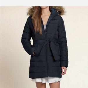Hollister puffer Coat with Fur Hood - ladies size xs